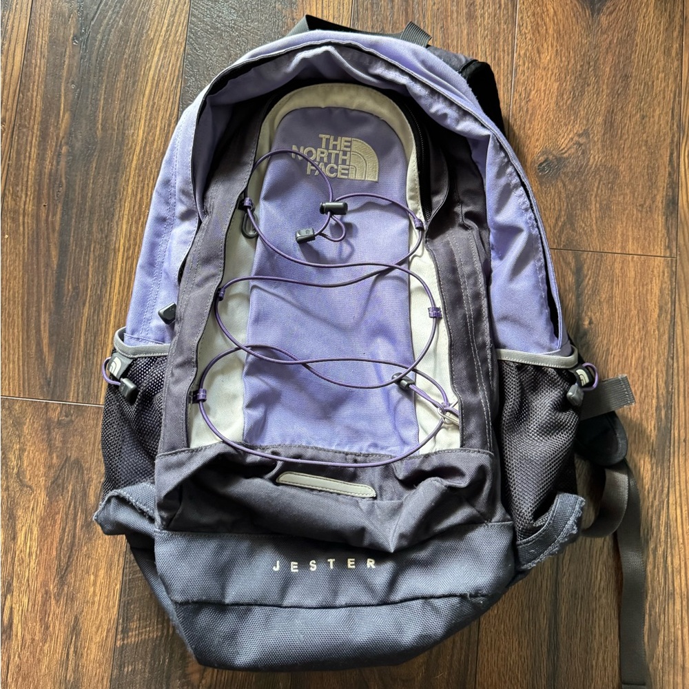 The North Face Backpack Purple Black Hiking Outdoors Adjustable 19” Jester